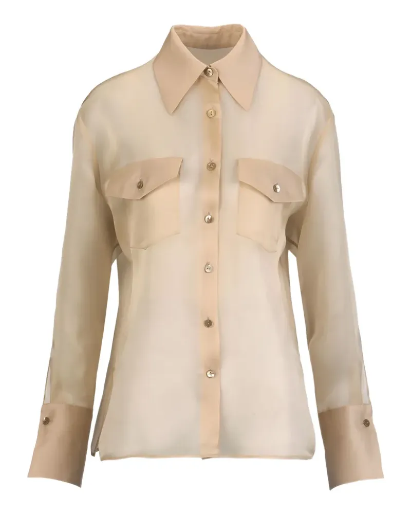 Luisa Spagnoli Brunita sheer button-up shirt - Nude Nude