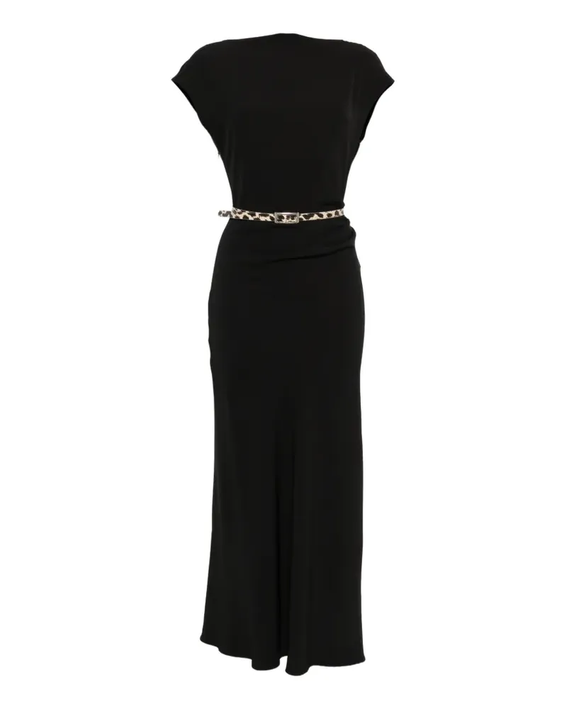 IMPERIAL belted maxi dress - Schwarz Schwarz