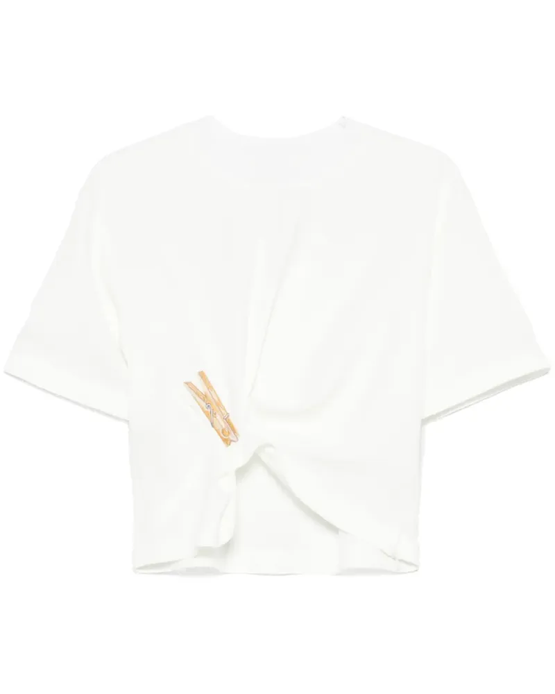 Moschino T-Shirt mit Clothing Peg-Patch - Weiß Weiß