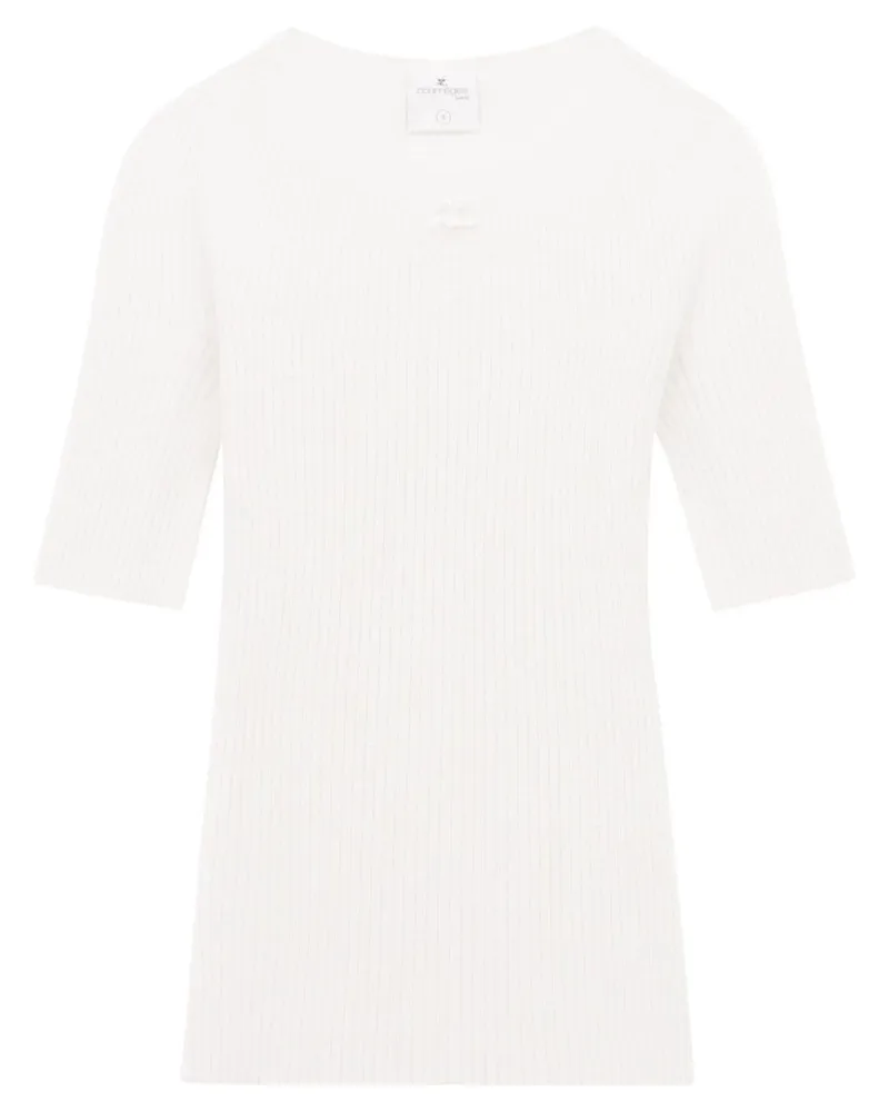 Courrèges Gerippter Solar Pullover - Weiß Weiß