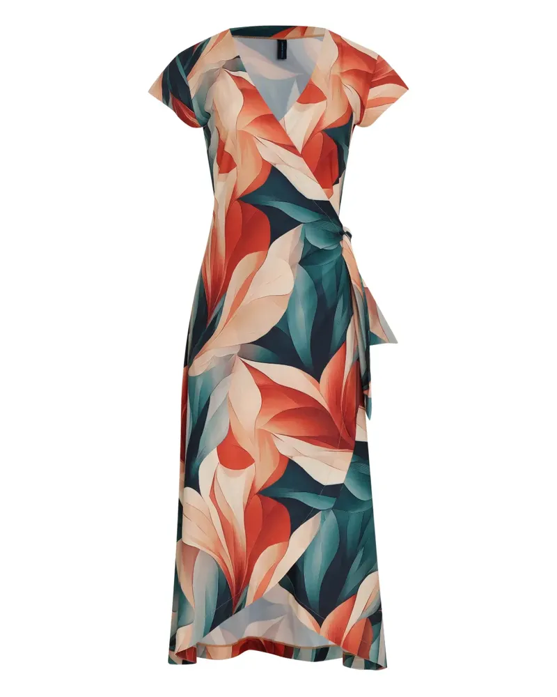 Lygia & Nanny Falcão floral-print midi dress - Blau Blau