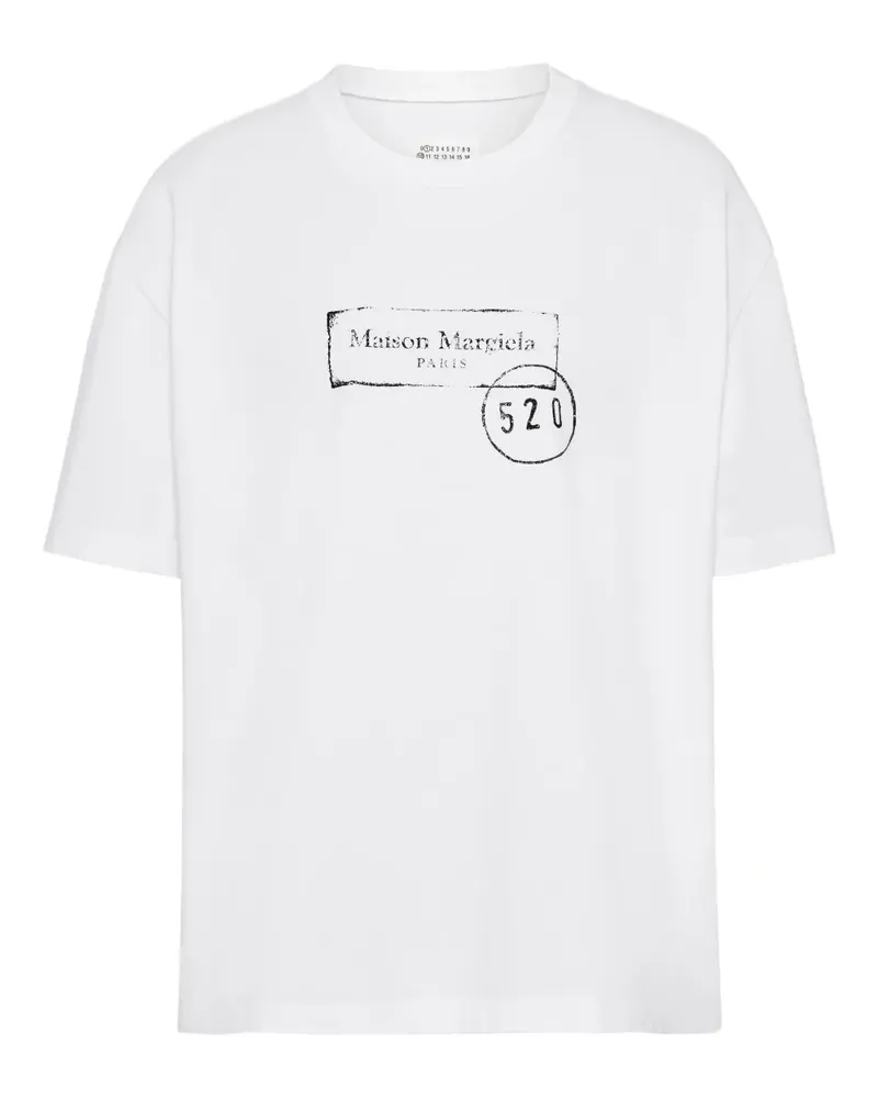 Maison Margiela T-Shirt mit Logo-Print - Weiß Weiß