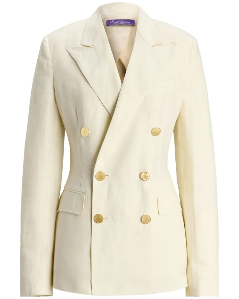 Ralph Lauren Leinenblazer mit V-Ausschnitt - Nude Nude