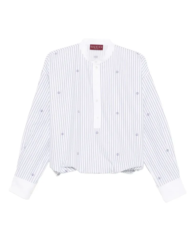 Gucci Bluse mit Streifenstickerei - Weiß Weiß