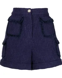 Edward Achour Tweed-Shorts mit Taschen Blau