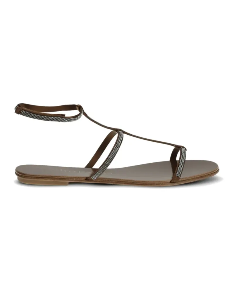 Pedro Garcia embellished ankle-strap flat sandals - Braun Braun