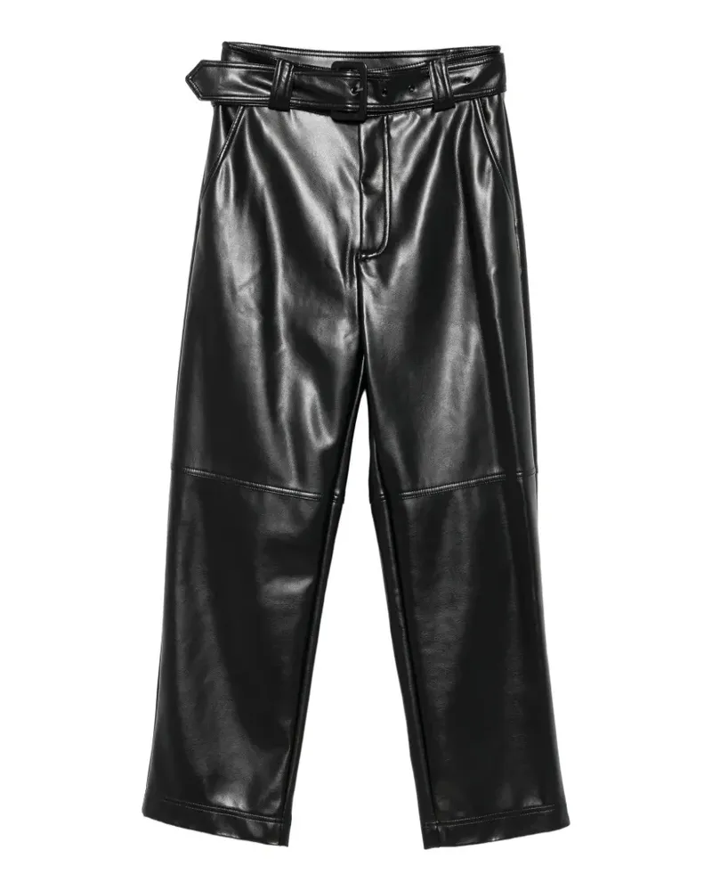 Twin-Set Hose aus Faux-Leder mit Gürtel - Schwarz Schwarz