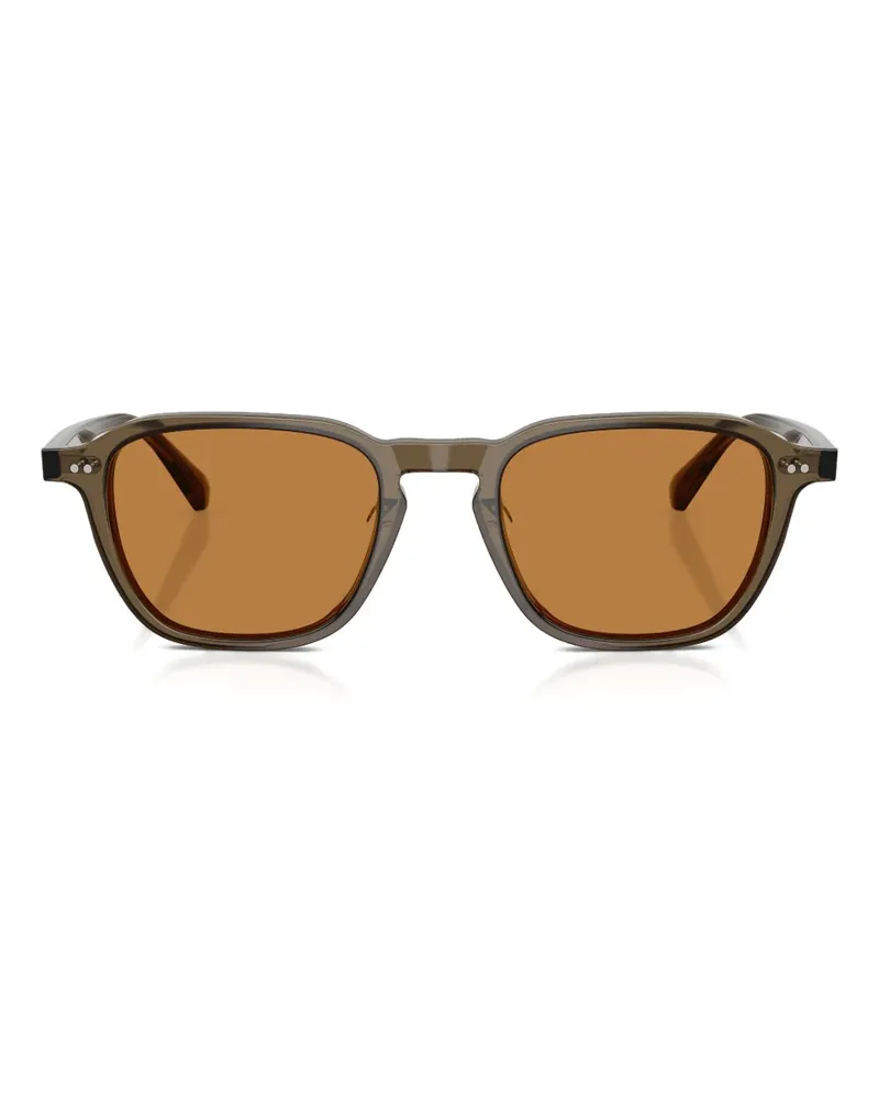 Oliver Peoples Sonnenbrille mit eckigem Gestell - Braun Braun