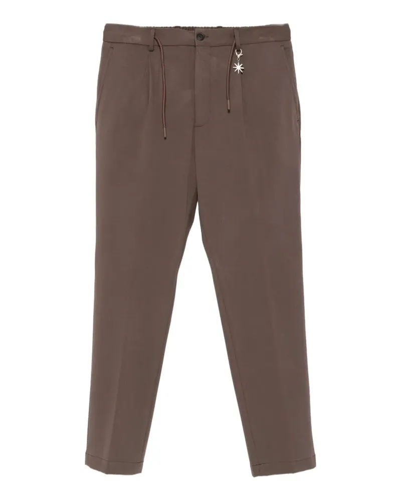 Manuel Ritz Seoul viscose blend twill jersey jogging trousers - Braun Braun