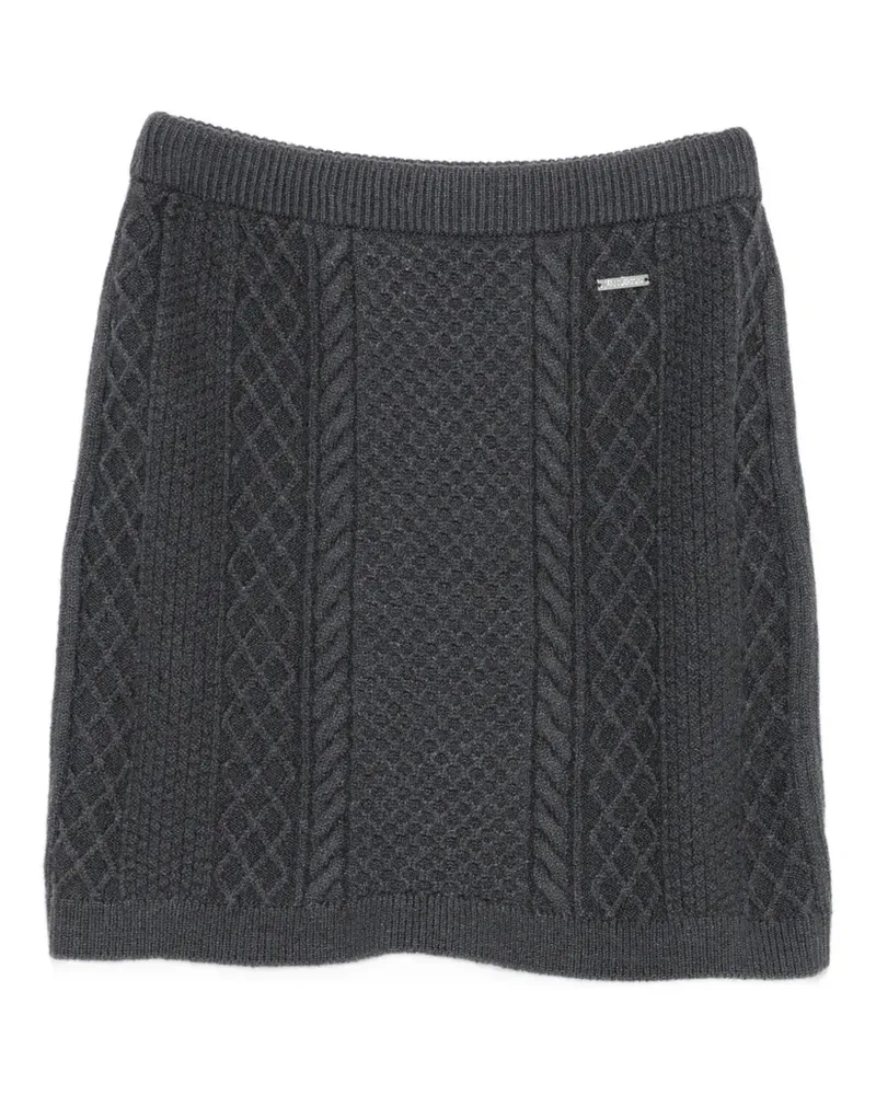 J.W.Anderson Zopfmuster-Minirock mit Logo-Schild - Grau Grau