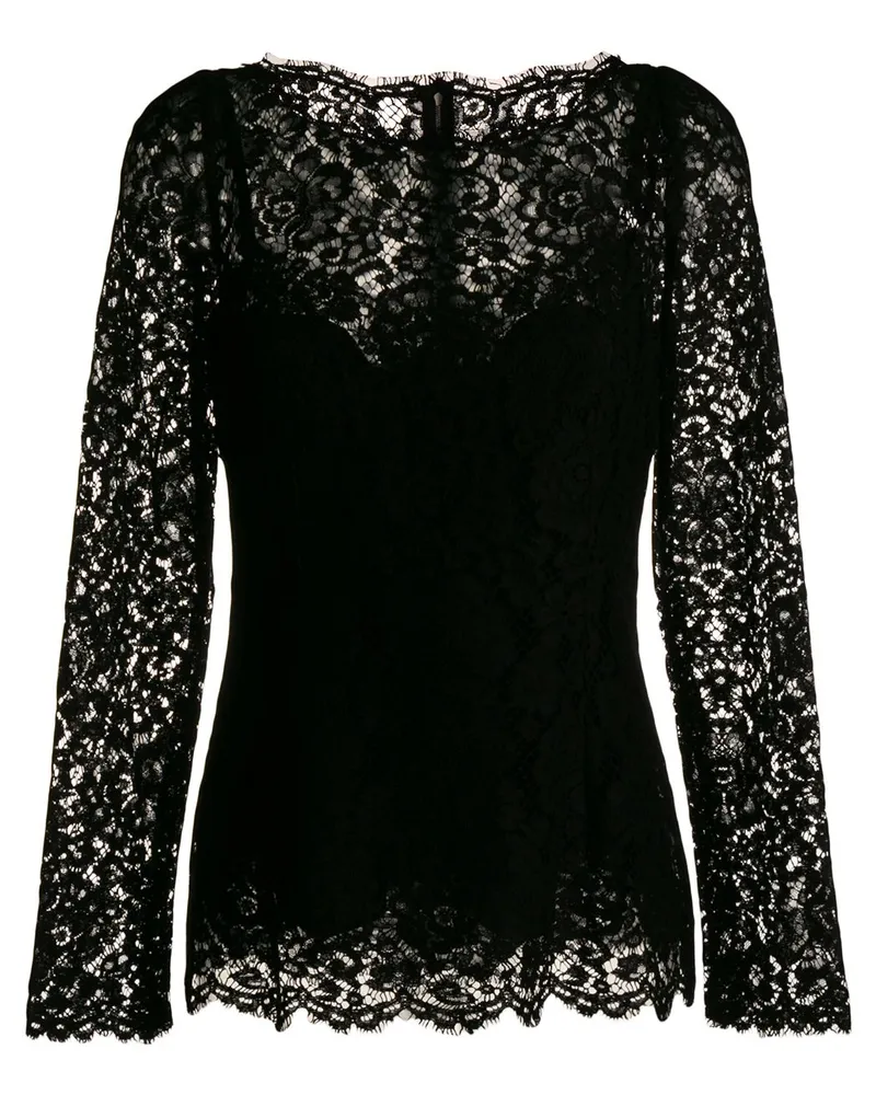 Dolce & Gabbana Oberteil aus Spitze - Schwarz Schwarz