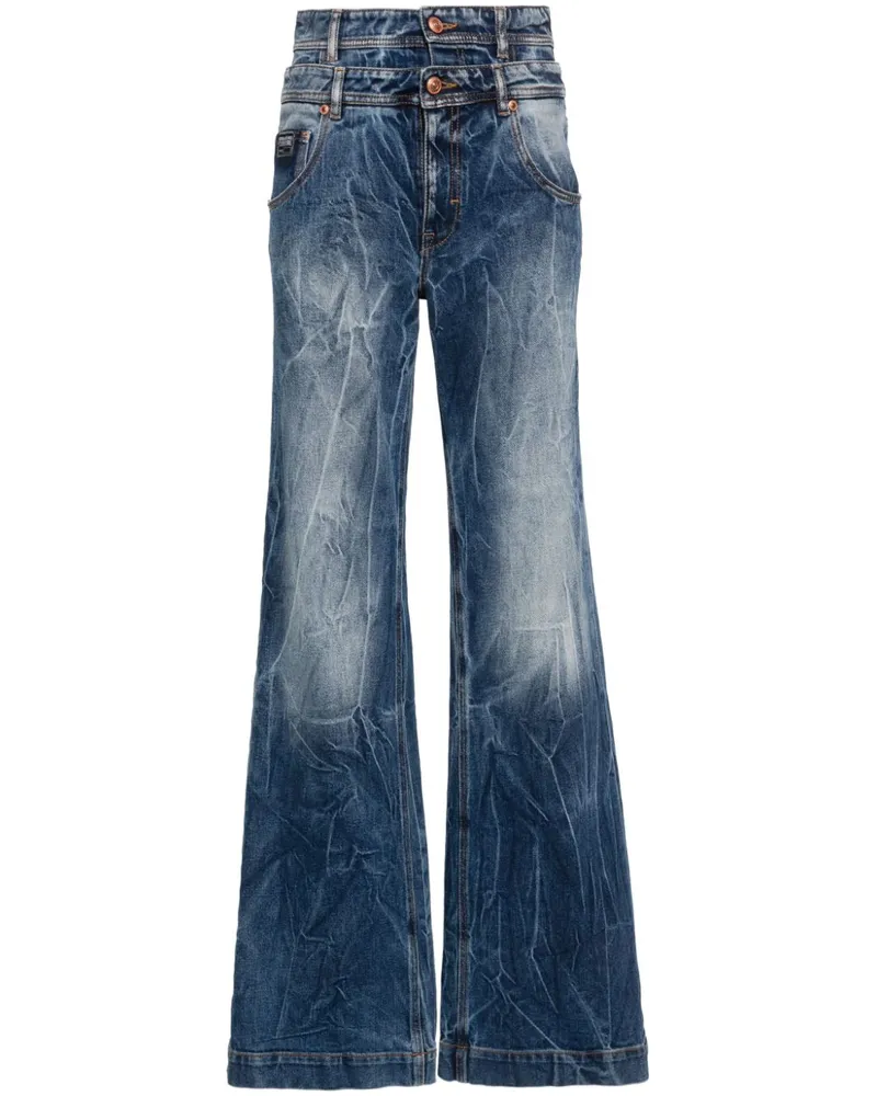 Versace Jeans Weite Jeans mit doppeltem Bund - Blau Blau