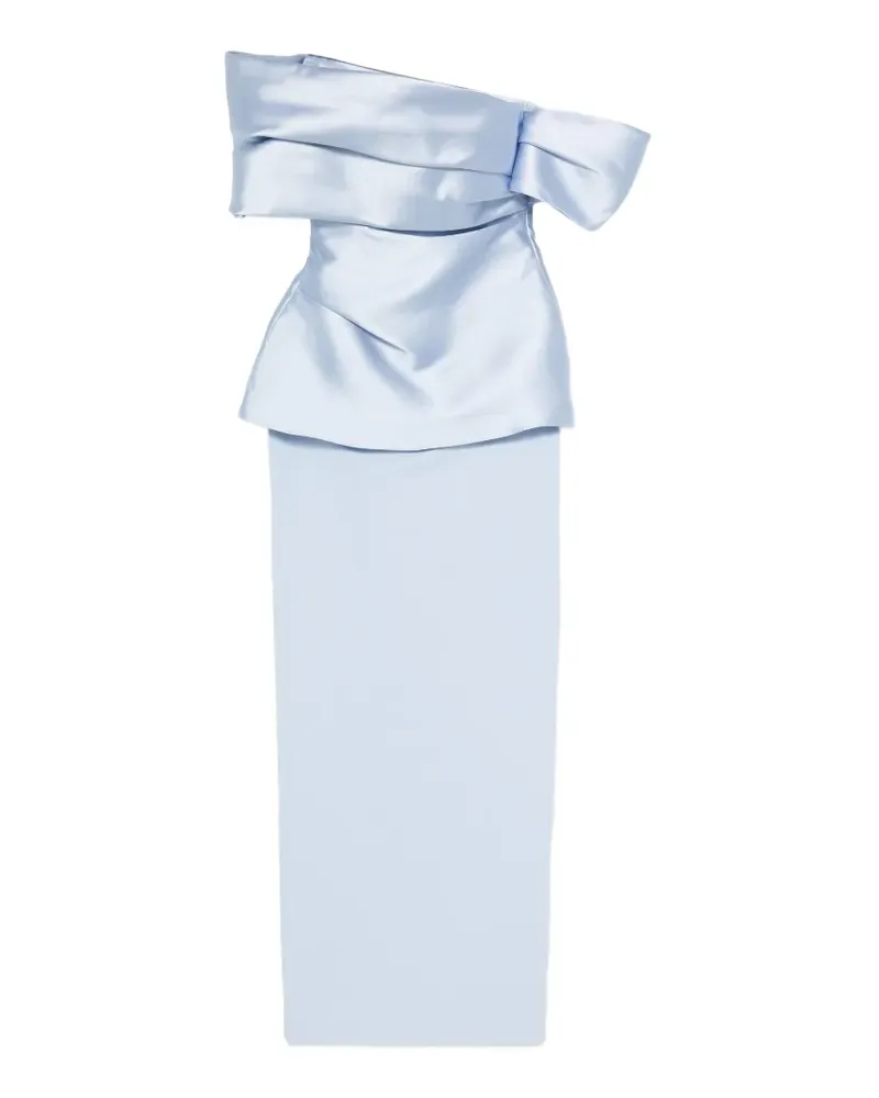 Solace London off-shoulder peplum-detail maxi dress - Blau Blau