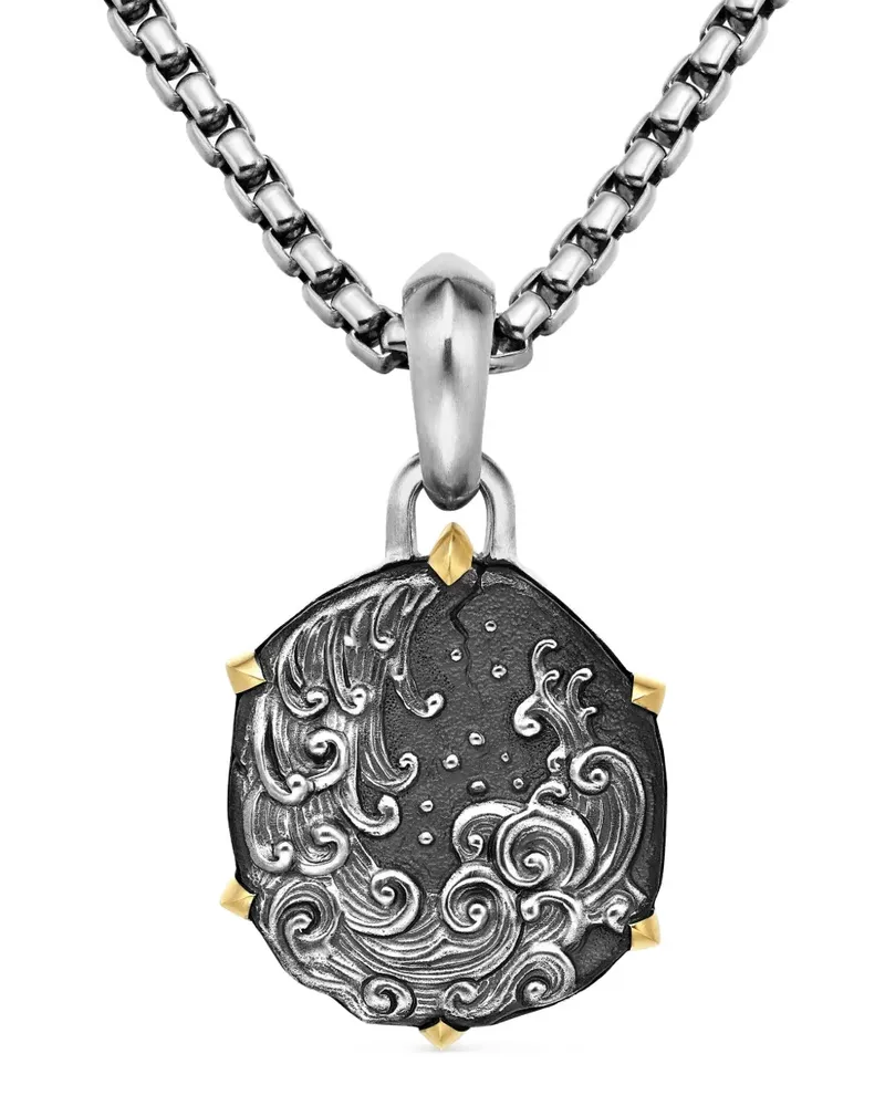 David Yurman 18kt Aquarius Gelbgold- und Sterlingsilberamulett (33mm Silber