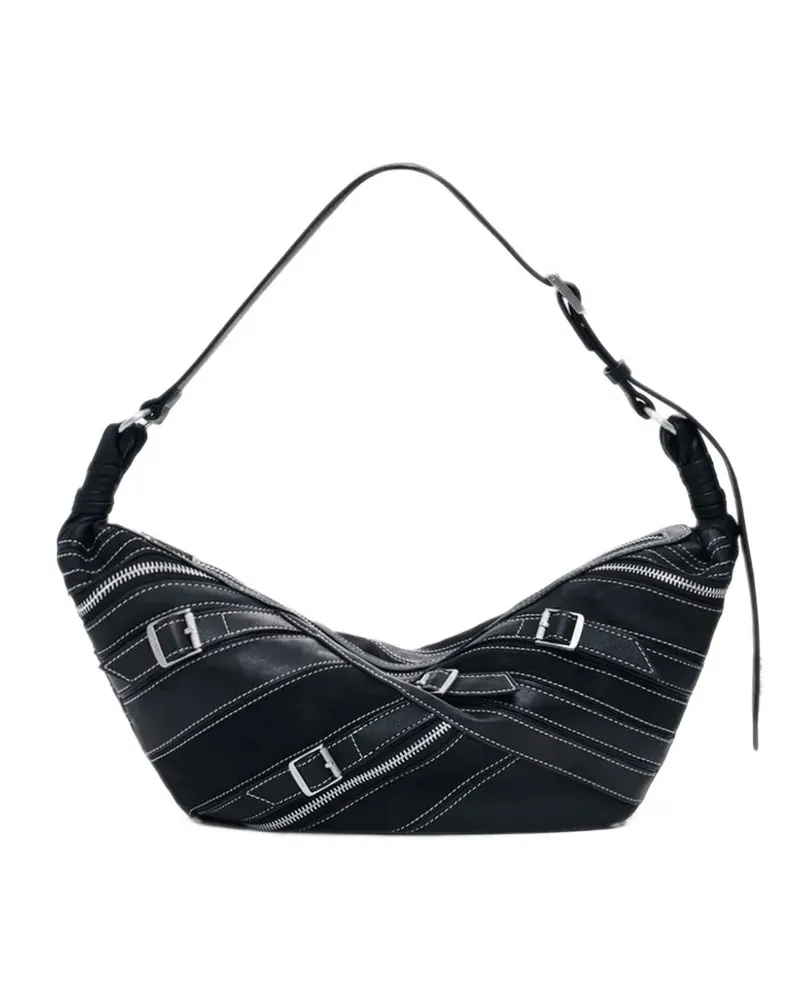 Desigual buckle-detail contrast-stitched shoulder bag - Schwarz Schwarz