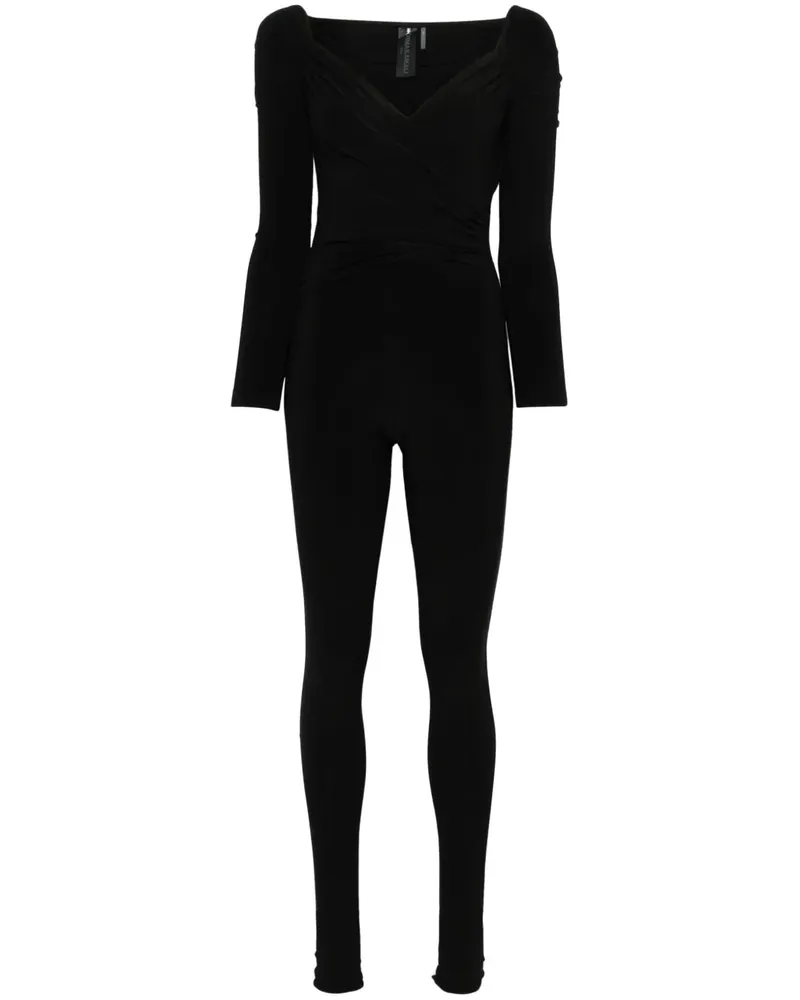 Norma Kamali Schulterfreier Jumpsuit - Schwarz Schwarz