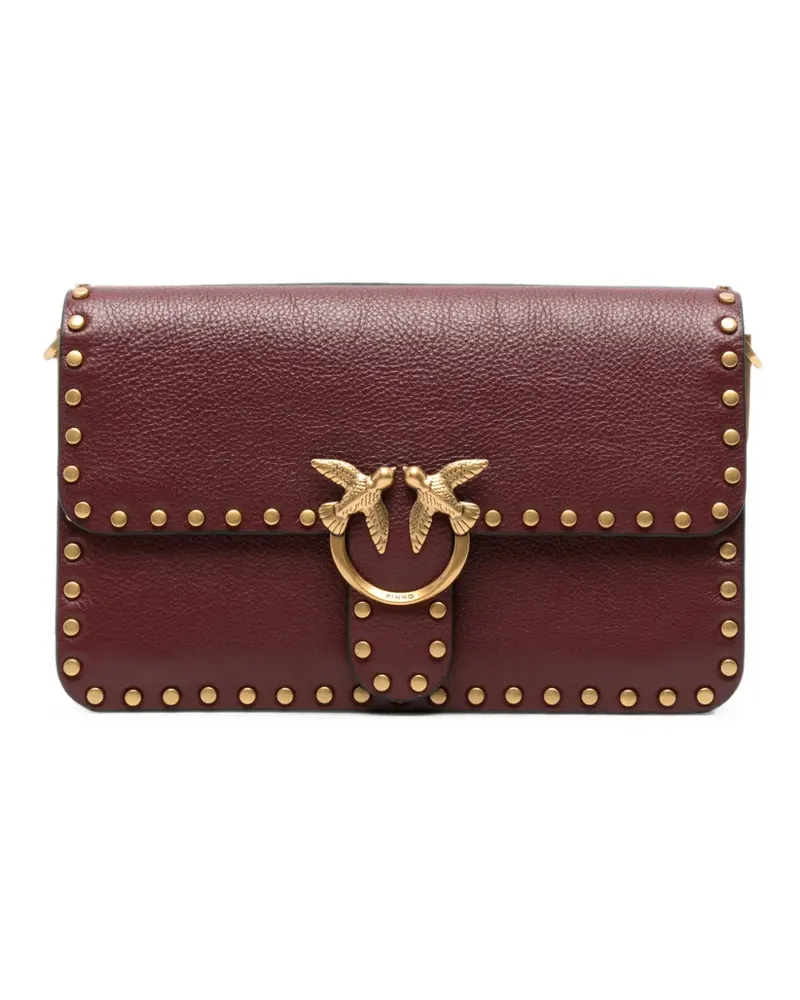 Pinko Kleine Love Birds Schultertasche mit Nieten - Rot Rot