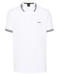 HUGO BOSS Poloshirt mit Logo-Print Weiß