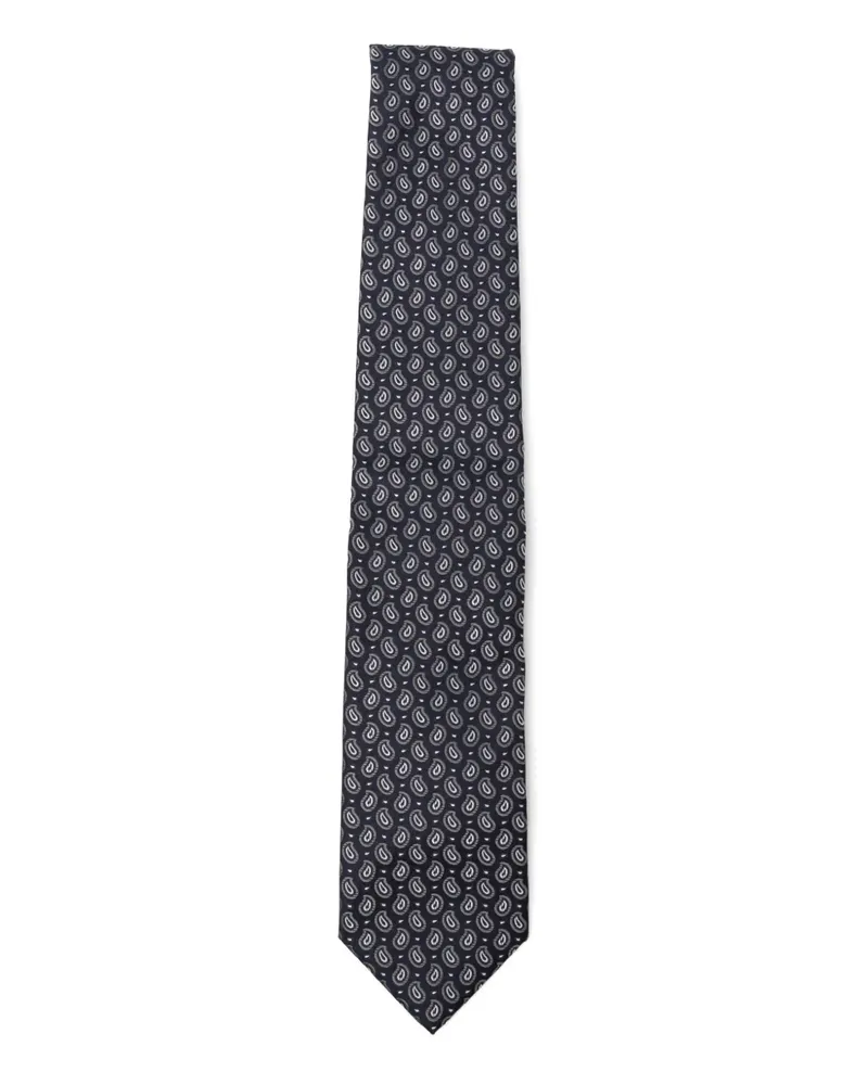 Brioni Seidenkrawatte mit Print - Blau Blau