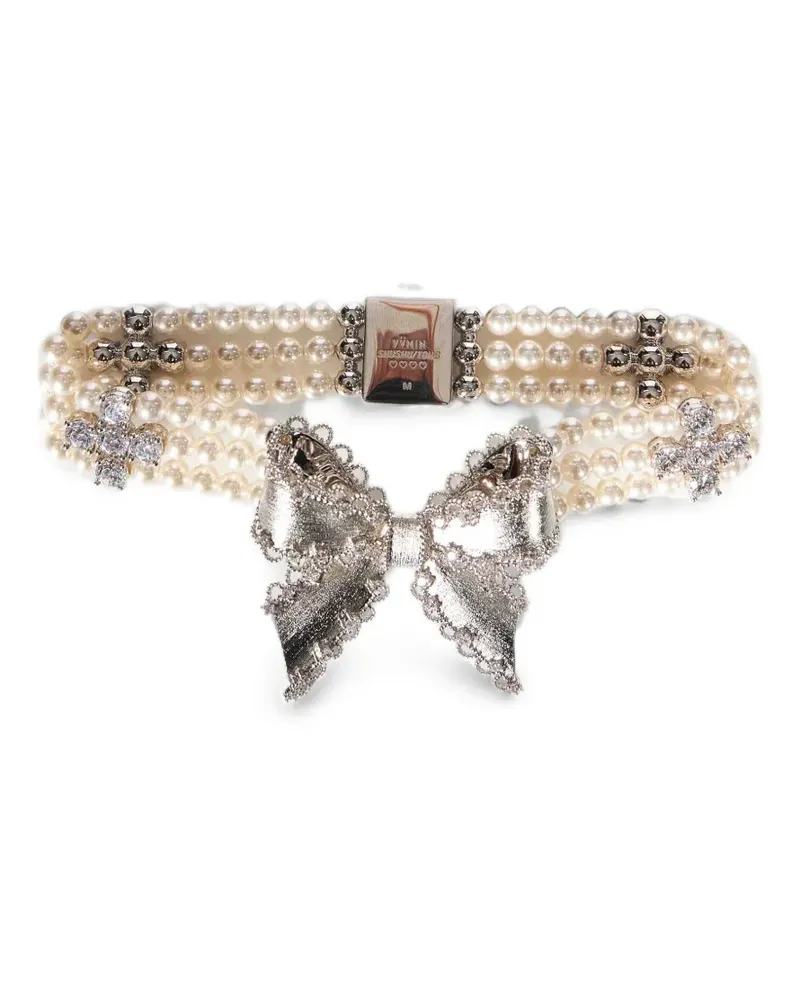 SHUSHU/TONG Armband mit Schleife und Kunstperlen - Silber Silber