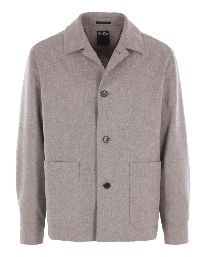Ermenegildo Zegna button-fastening patch-pocket jacket - Nude Nude