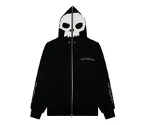 Balaclava Kapuzenjacke mit Totenkopf - Schwarz
