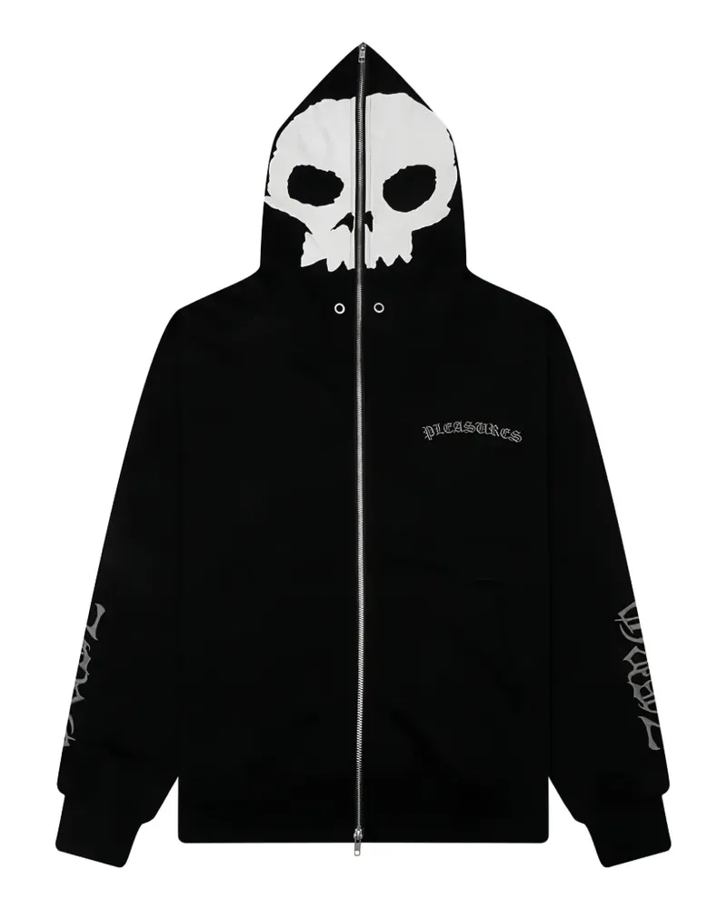 PLEASURES Balaclava skull zip hoodie - Schwarz Schwarz