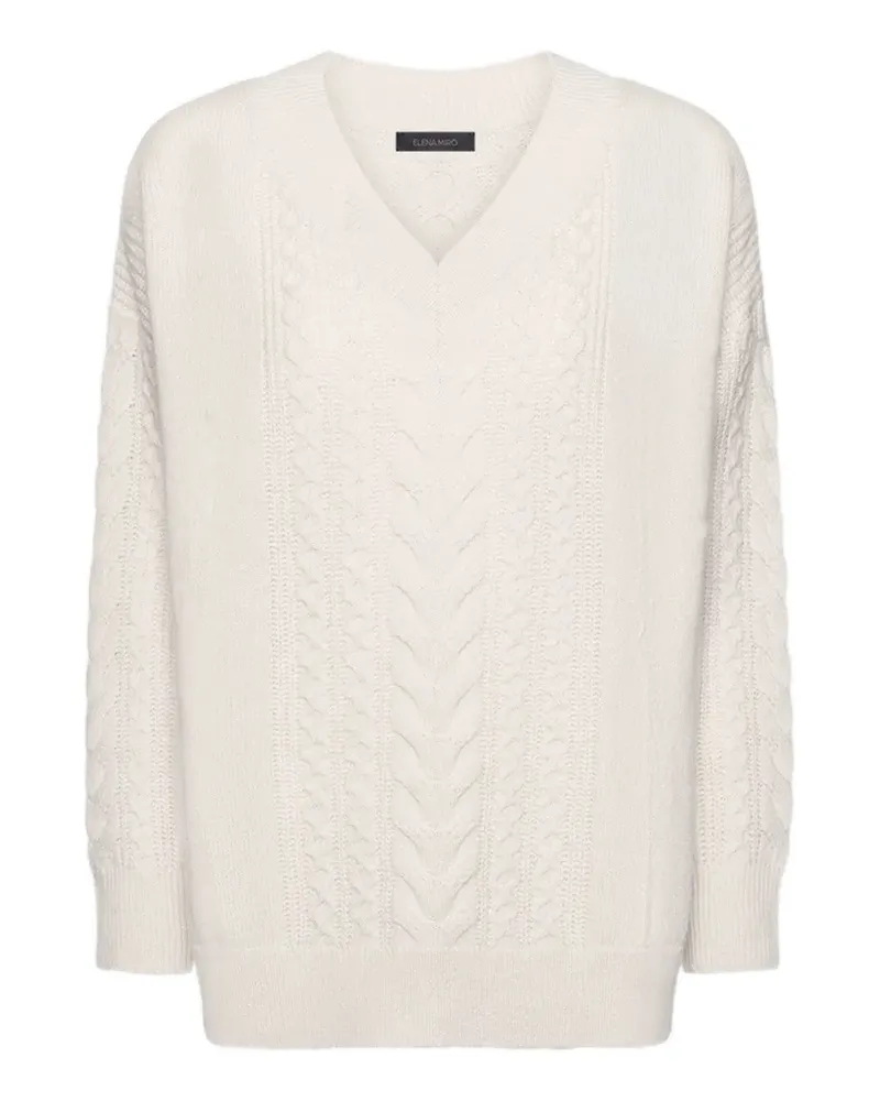 Elena Mirò cable-knit V-neck sweater - Nude Nude