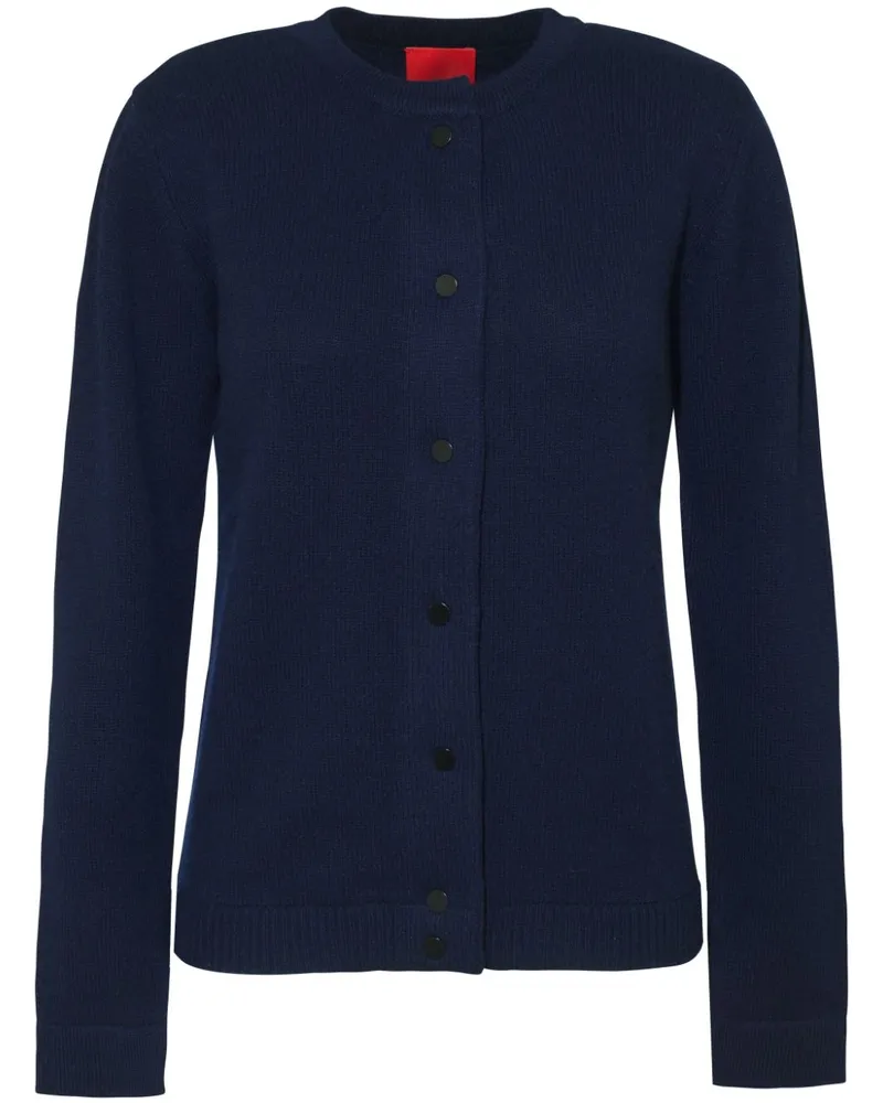 Cashmere In Love Fein gestrickter Faye Cardigan - Blau Blau