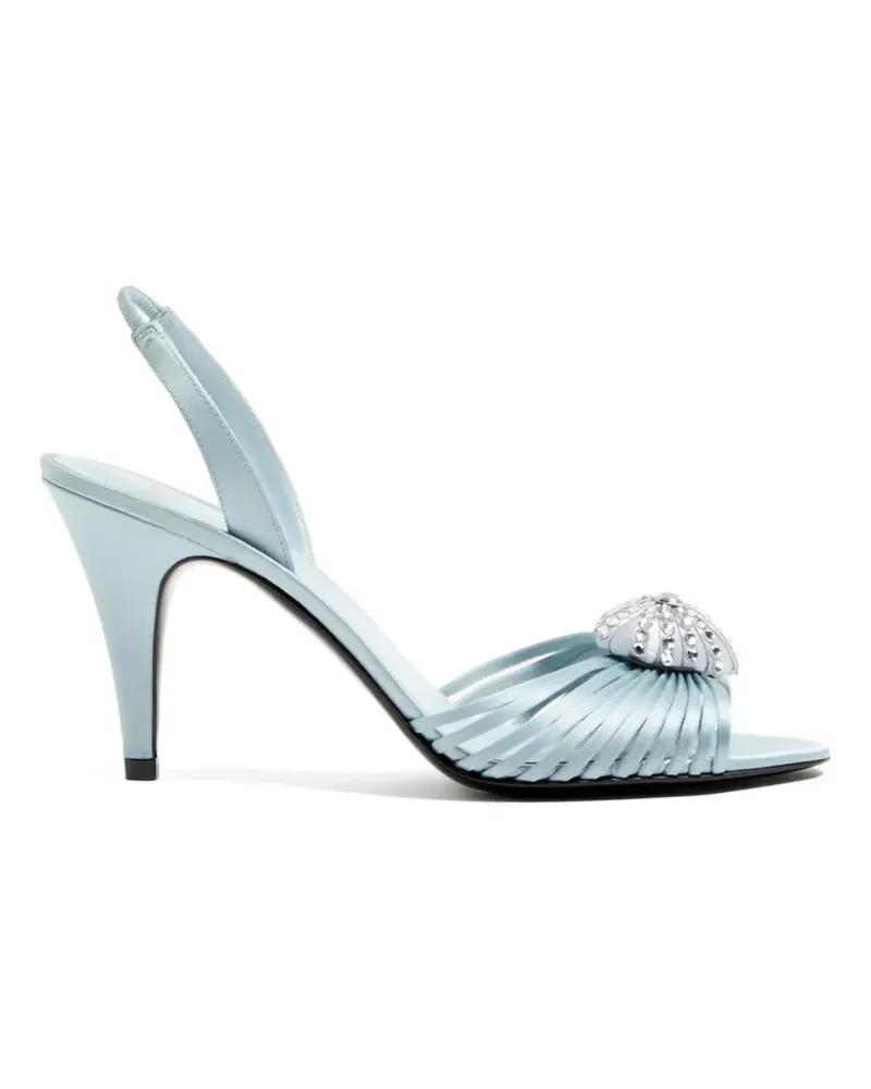 Valentino Garavani Coeur Royal Sandalen aus Satin 85mm - Blau Blau