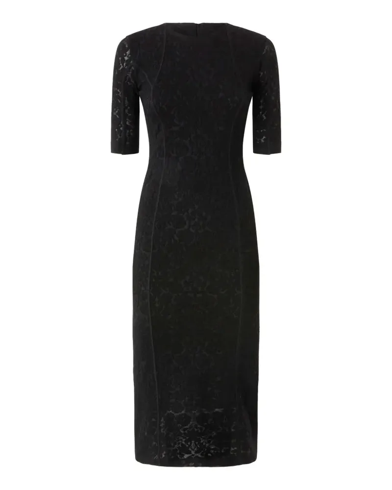 Pinko Arame Midikleid mit rundem Ausschnitt - Schwarz Schwarz