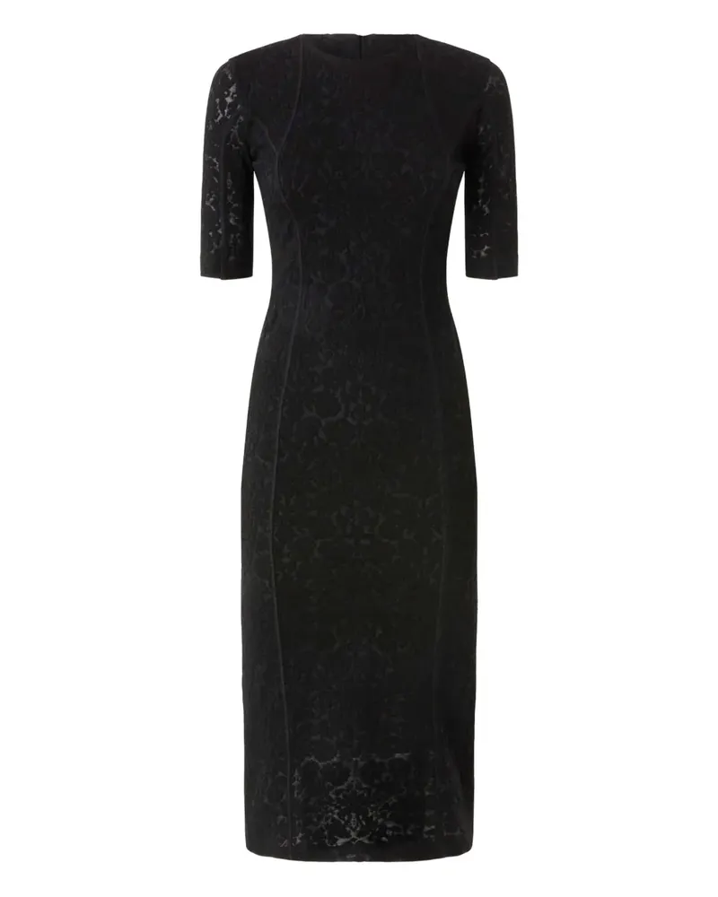 Pinko Arame Midikleid mit rundem Ausschnitt - Schwarz Schwarz