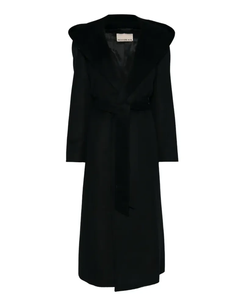 Pennyblack Kapuzenmantel mit Gürtel - Schwarz Schwarz