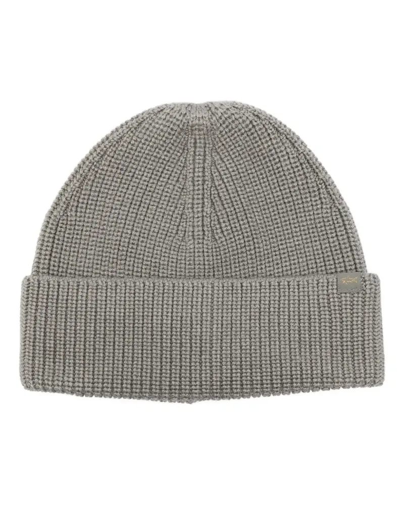Paul & Shark Gerippte Beanie - Grün Grün