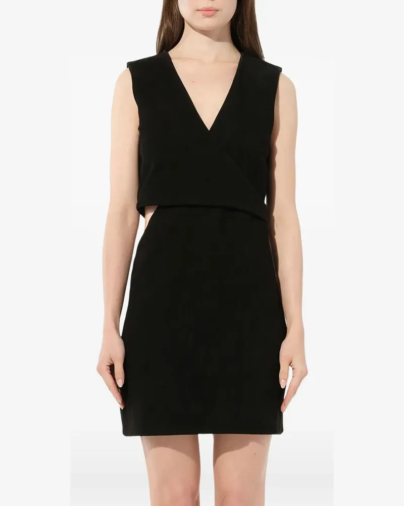 Balmain leather wrap-style dress - Schwarz Schwarz
