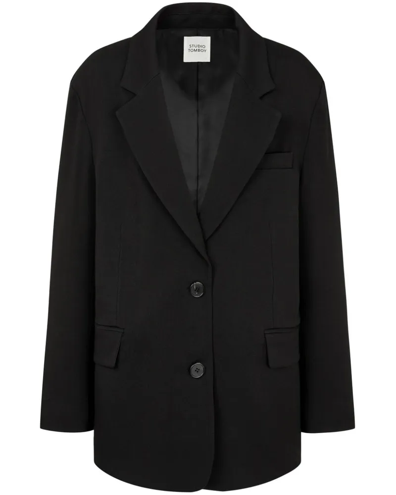 STUDIO TOMBOY Klassische Tweed-Jacke - Schwarz Schwarz