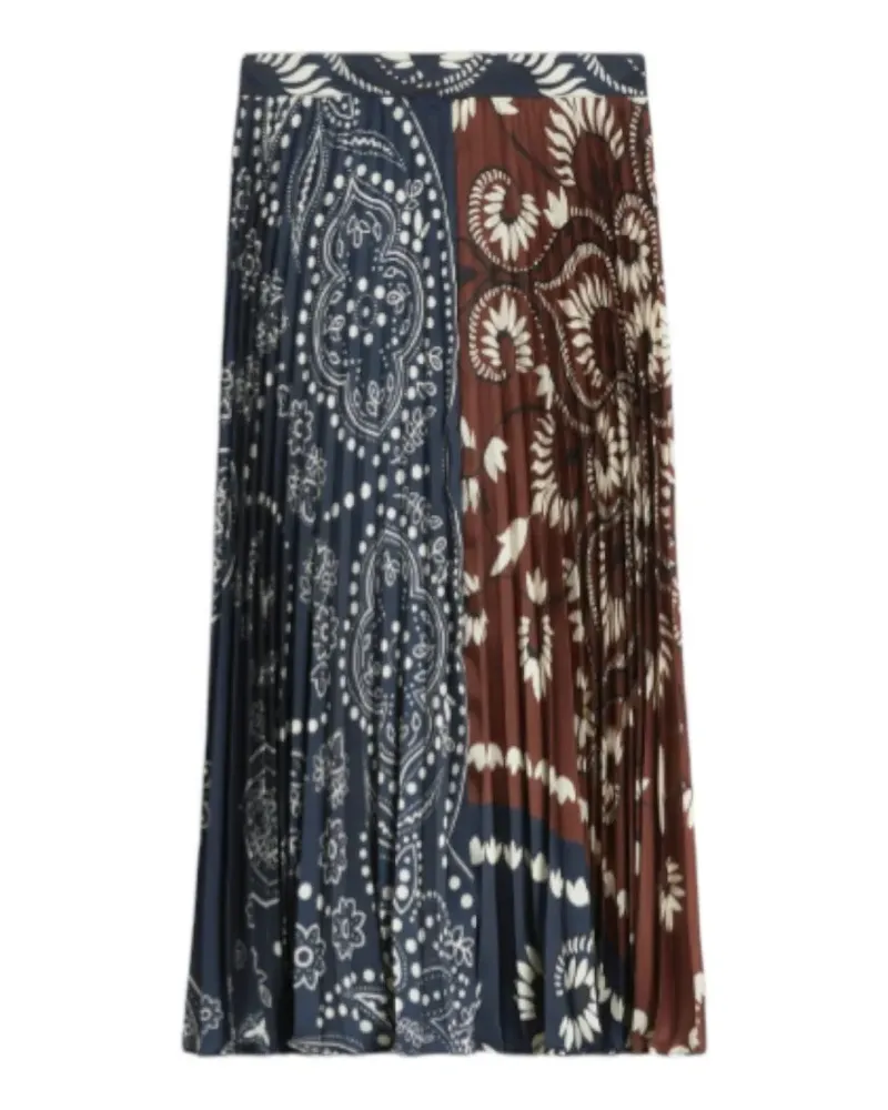Max Mara Plissierter Midirock - Blau Blau
