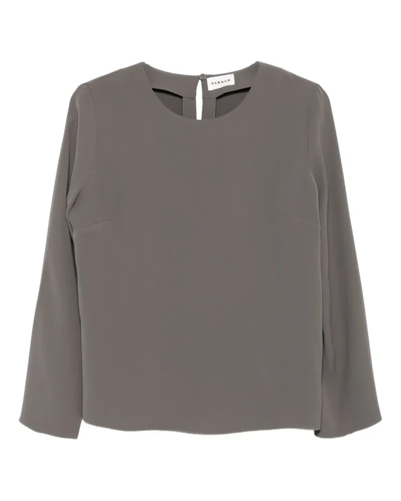 P.A.R.O.S.H. P.A.R.O H. Langarmshirt mit Schlüssellochausschnitt - Grau Grau
