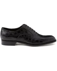 Prada Oxford-Schuhe mit Kroko-Optik Schwarz