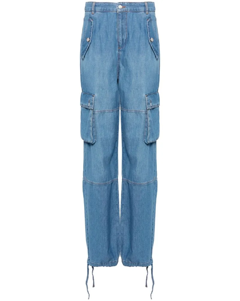 Moschino Cargo-Jeans mit hohem Bund - Blau Blau