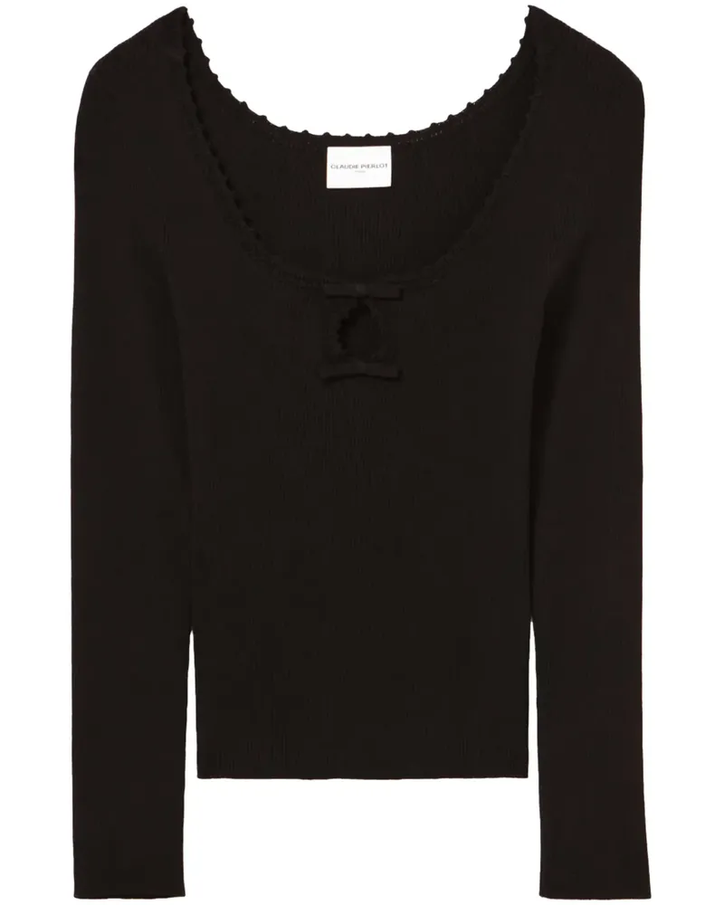 Claudie Pierlot Fein gestricktes Oberteil - Schwarz Schwarz