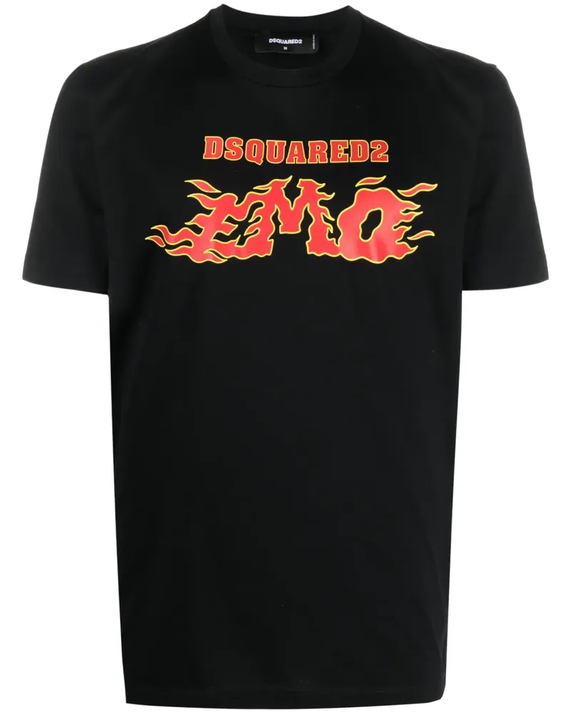 Dsquared2 T-Shirt mit grafischem Print - Schwarz Schwarz