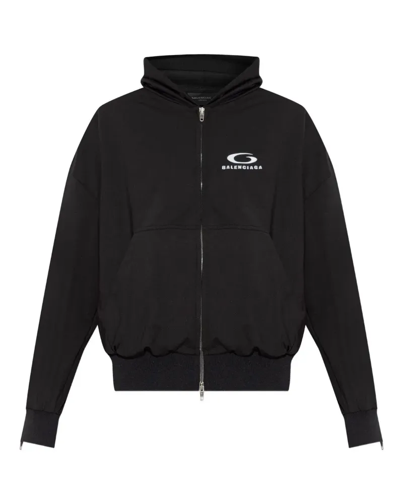 Balenciaga Kapuzenjacke mit Reißverschluss - Schwarz Schwarz