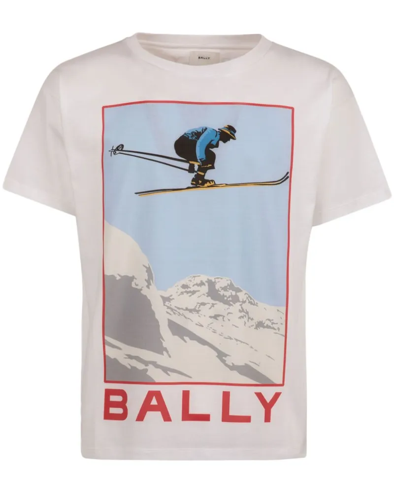 Bally T-Shirt aus Bio-Baumwolle mit Print - Weiß Weiß