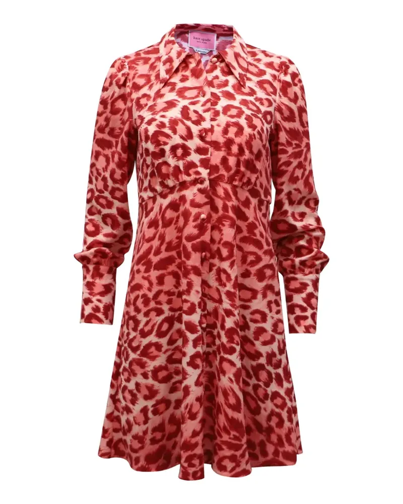 Kate Spade Minikleid mit Panthera-Print - Rot Rot