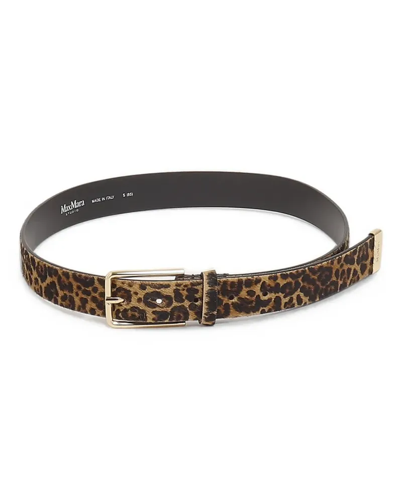 Max Mara Tometto Gürtel mit Leopardenprint - Braun Braun
