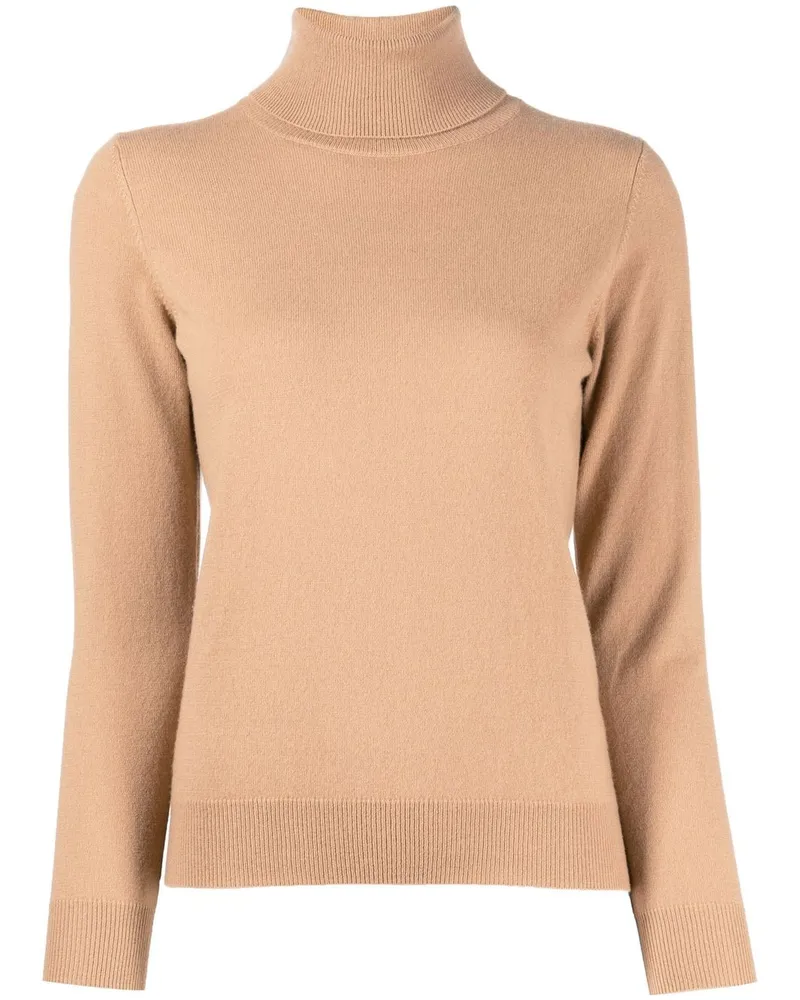 N.Peal Gerippter Rollkragenpullover - Braun Braun