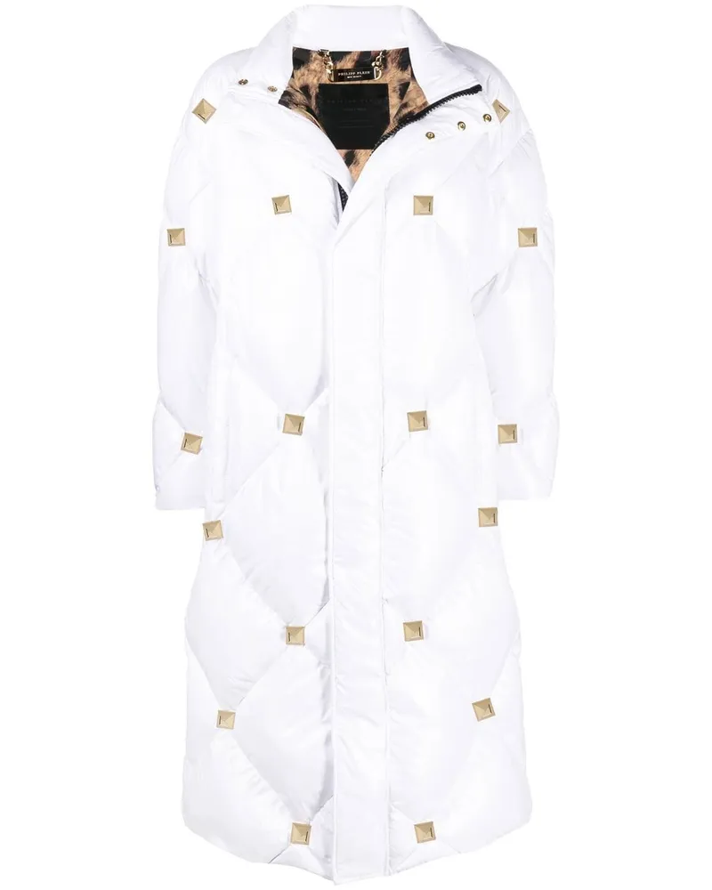 Philipp Plein Daunenjacke mit Nieten - Weiß Weiß