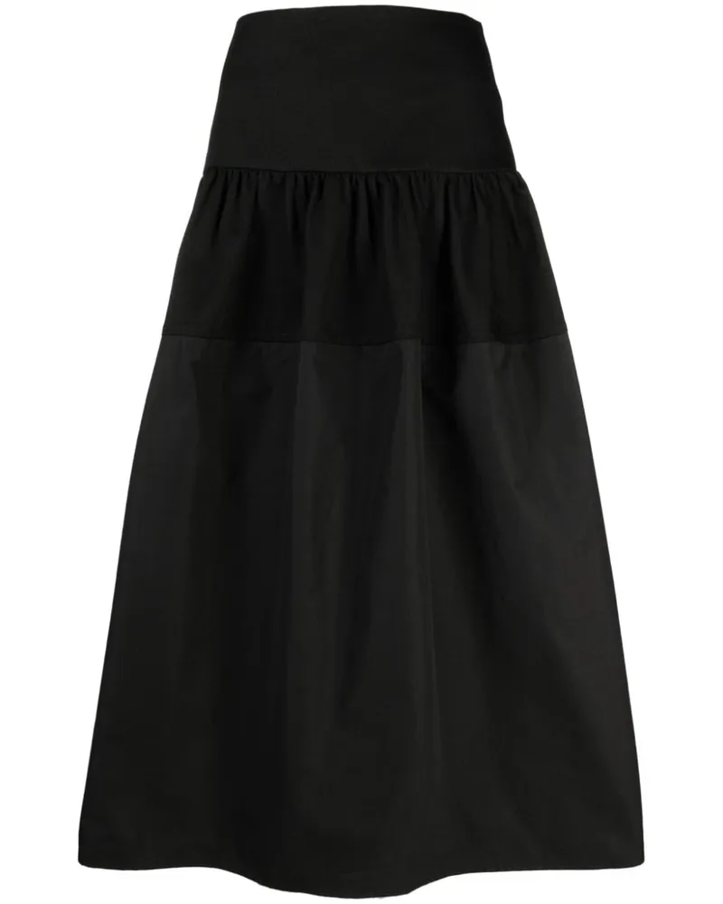 Jil Sander Midirock in A-Linie - Schwarz Schwarz