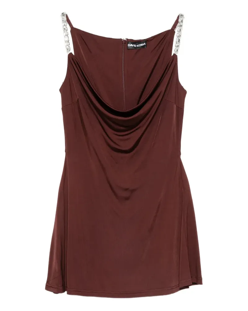 David Koma Minikleid mit Kristallen - Rot Rot